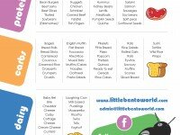 Lunchbox Ideas - Dairy, Protein and Carbs Printable