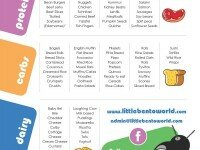 Lunchbox Ideas for Kids - Protein, Carbs and Dairy Printable